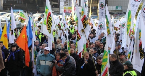 Protest związkowców