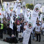 Protest związkowców przed Śląskim Urzędem Wojewódzkim