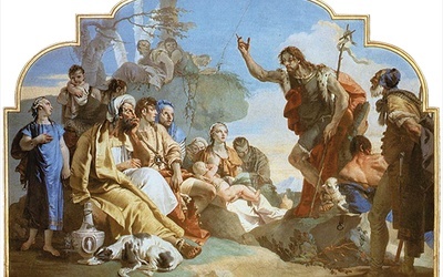 Giovanni Battista Tiepolo „Jan Chrzciciel nauczający” fresk, 1732–1733, kaplica Colleonich, Bergamo 