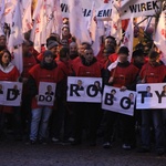 Demonstracja związkowców w Katowicach