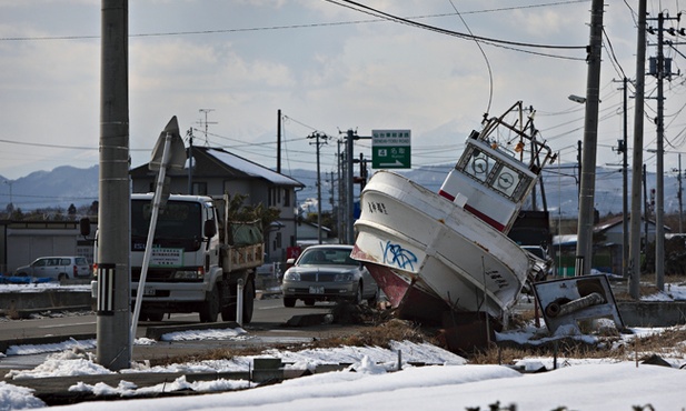 28 lutego 2012 roku Yuliage, Japonia pierwsza rocznica trzęsienia ziemi i tsunami 