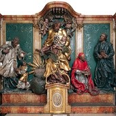  Ołtarz boczny św. Józefa w otoczeniu św. Franciszka Ksawerego, św. Karola Boromeusza i św. Piotra Kanizjusza  z klasztoru oo. jezuitów we Wrocławiu
