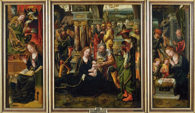 Pieter Coecke van Aelst  „Zwiastowanie, Pokłon Trzech Króli, Narodzenie”,