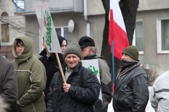 Protest rolników w Nowym Sączu