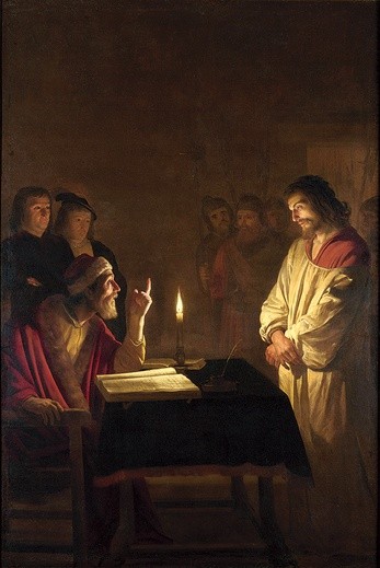 Gerrit van Honthorst „Chrystus przed Kajfaszem” olej na desce, ok. 1617 National Gallery, Londyn