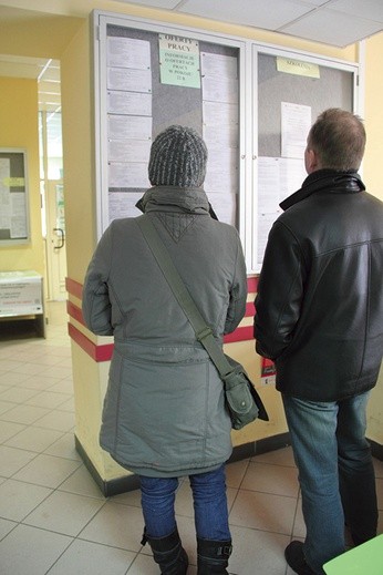 Bezrobotni z Łowicza przeglądają oferty pracy