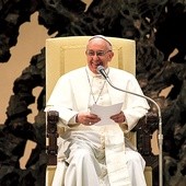  Papież Franciszek w czasie spotkania z dziennikarzami 