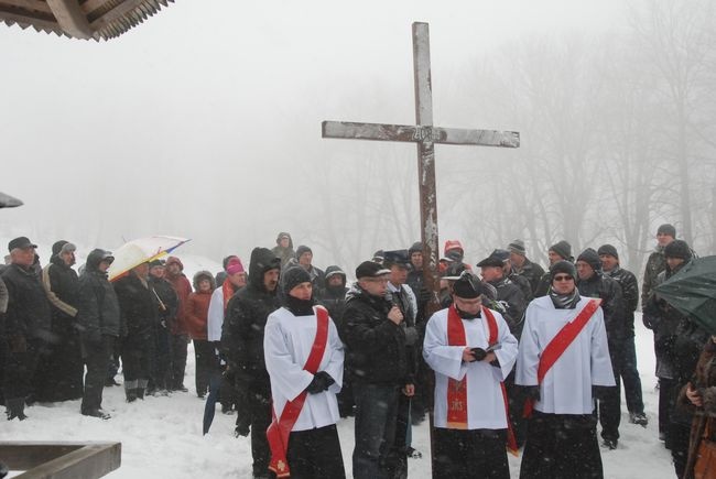 Droga Krzyżówa po śnieżnym szlaku