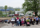 Modlitwa pielgrzymów w Centrum bł. Jana Pawła II