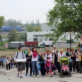 Modlitwa pielgrzymów w Centrum bł. Jana Pawła II