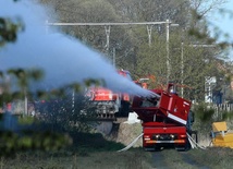 Pożar pociagu z chemikaliami