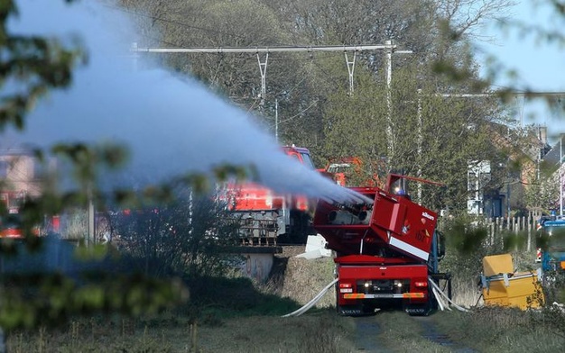 Pożar pociagu z chemikaliami