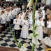 Tegoroczne I-komunijne anioły w parafii pw. św. Bartłomieja w Opocznie
