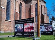 Antyaborcyjna wystawa przez ponad tydzień stała przy kościele parafii św. Jana Chrzciciela w Sochocinie
