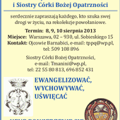 Barnabici i siostry córki Bożej Opatrzności zapraszają