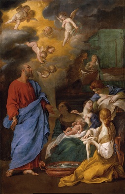 Andrea Sacchi Narodziny św. Jana Chrzciciela” olej na płótnie, 1639–1645 Muzeum Prado, Madryt
