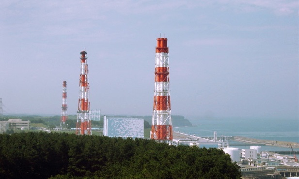 Premier Japonii w skażonej wodzie w Fukushimie