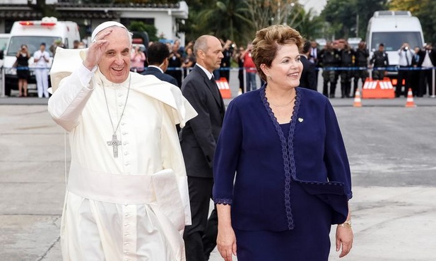 Papież Franciszek z panią prezydent Dilmą Rousseff