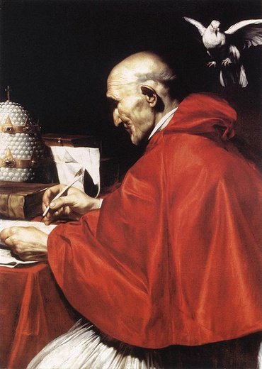 Carlo Saraceni „Św. Grzegorz Wielki” olej na płótnie, ok. 1610 Galeria Narodowa Sztuki Dawnej Rzym