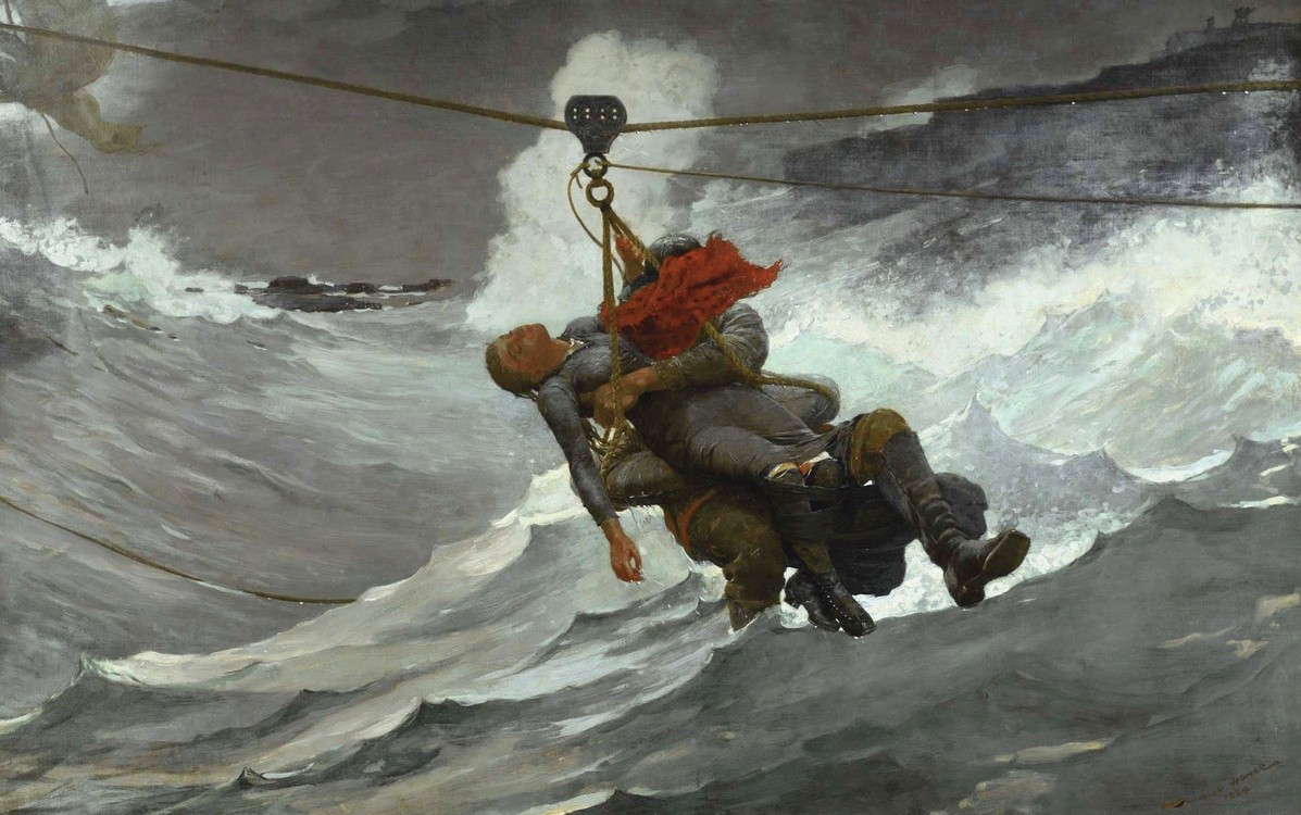 Winslow Homer, Linia życia, 1884, Philadelphia Museum of Art