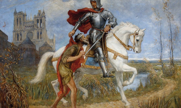 Wilfred Thompson  „Św. Marcin i żebrak” olej na płótnie, 1918 Kolekcja prywatna