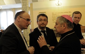 Gośćmi Dni Duszpasterskich byli (od lewej): ks. Tomasz Wielebski i Mateusz Tutak 