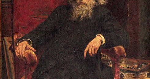Człowiek wątłej postury malujący monumentalne dzieła. Myślący wyłącznie o pracy, bliskich i ojczyźnie. Taki był Jan Matejko. Reprodukcja przedstawia jego autoportret