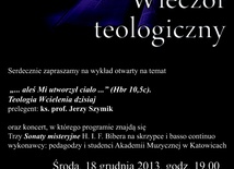 Wieczór teologiczny z ks. prof. J. Szymikiem, Katowice, 18 grudnia