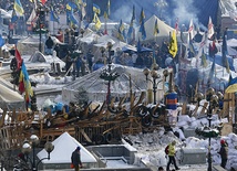 Majdan Niepodległości jest od tygodni twierdzą zbudowaną przez demonstrantów w centrum Kijowa