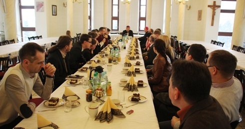 Spotkanie bp. Romana Pindla z dziennikarzami - z okazji wspomnienia ich patrona