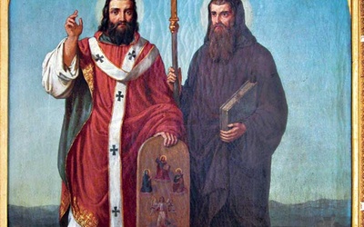 Josef Zelený „Św. Cyryl i św. Metody”  olej na płótnie, 1863 Klasztor benedyktynów, Rajhrad 