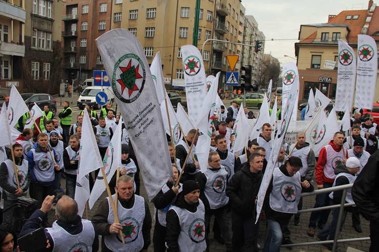 Protest ratowników górniczych