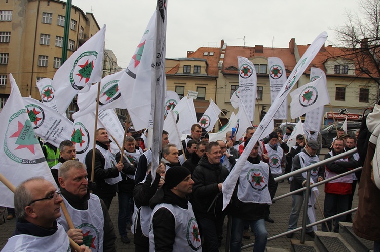 Protest ratowników górniczych