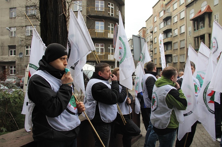 Protest ratowników górniczych