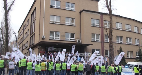 Protest ratowników górniczych