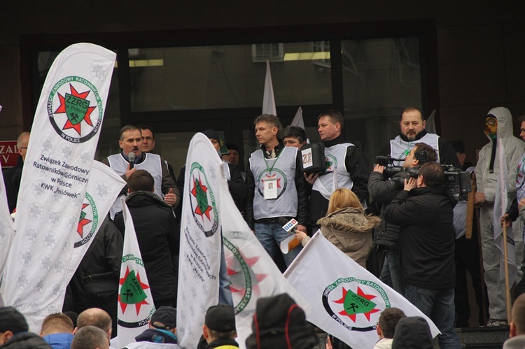 Protest ratowników górniczych