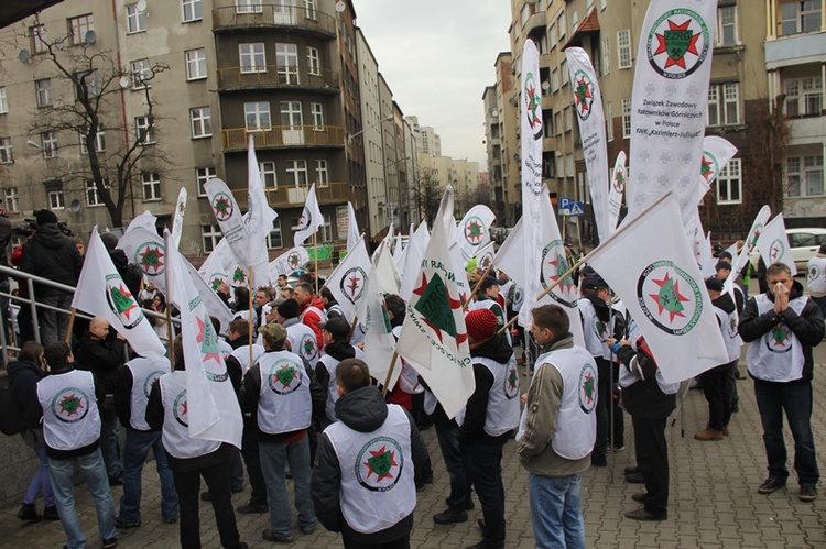 Protest ratowników górniczych