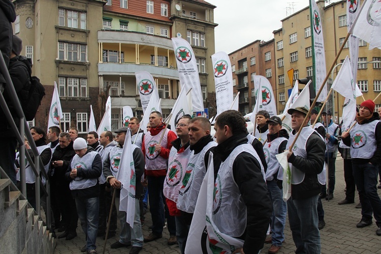 Protest ratowników górniczych