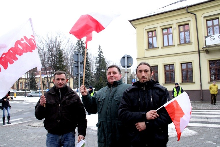 Prostest rolników w Nowym Sączu w 2013 roku