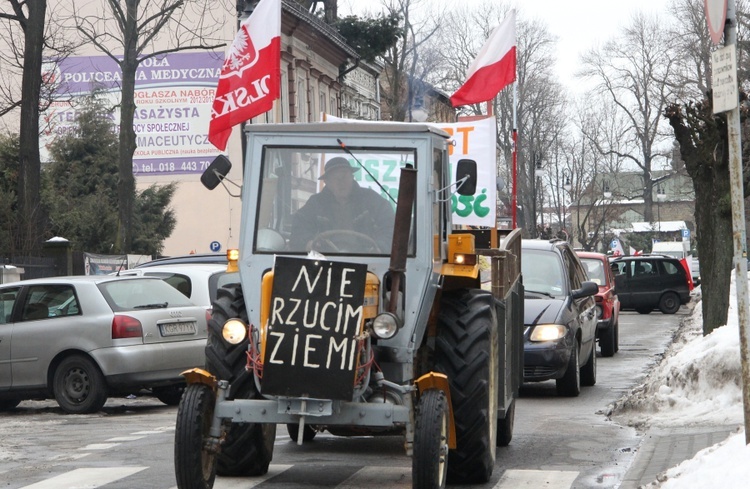 Prostest rolników w Nowym Sączu w 2013 roku