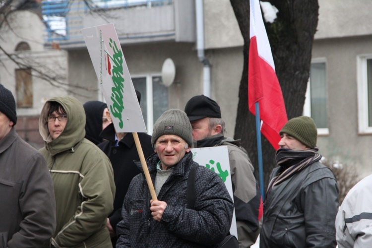 Prostest rolników w Nowym Sączu w 2013 roku
