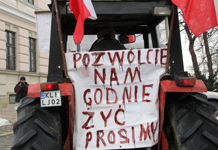 Prostest rolników w Nowym Sączu w 2013 roku