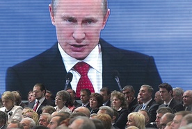 Prezydent Władimir Putin przemawia w czasie wiecu swej partii Jedna Rosja. Moskwa, 26 maja 2012 r. 