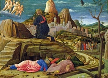 Andrea Mantegna „Modlitwa w Ogrójcu”  olej na desce, ok. 1460 National Gallery, Londyn