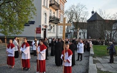 Ulicami Płocka krzyż nieśli: księża, ojcowie, matki, dzieci, młodzież, siostry zakonne i seminarzyści