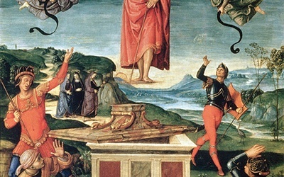 Rafael (Raffaello Santi, zwany też Sanzio) „Zmartwychwstanie Chrystusa” olej na desce, 1499–1502 Muzeum Sztuki, São Paulo