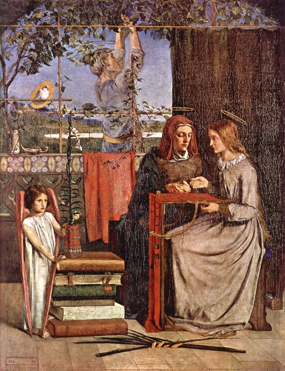 Dante Gabriel Rossetti (1828–1882) ► Dziewczęce lata Marii Panny, 1849 r.