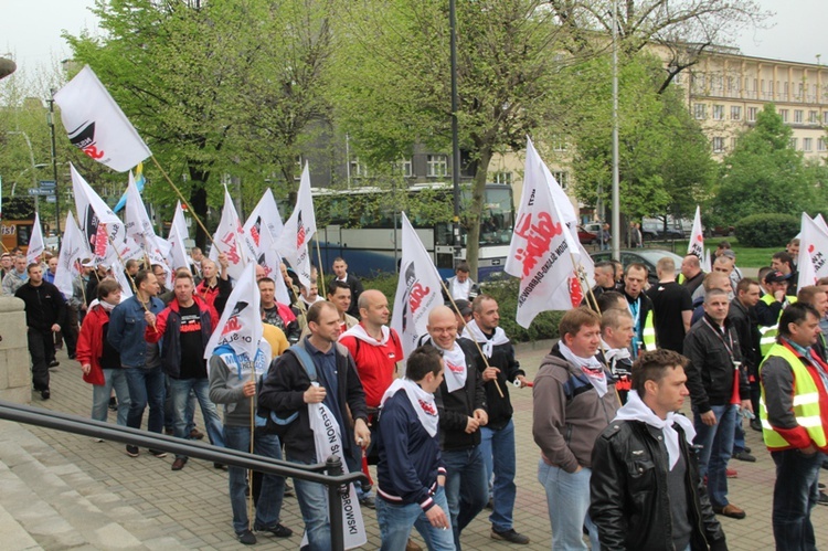 Demonstracja górników