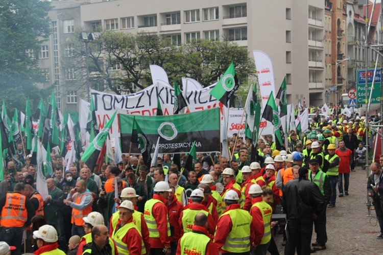 Demonstracja górników