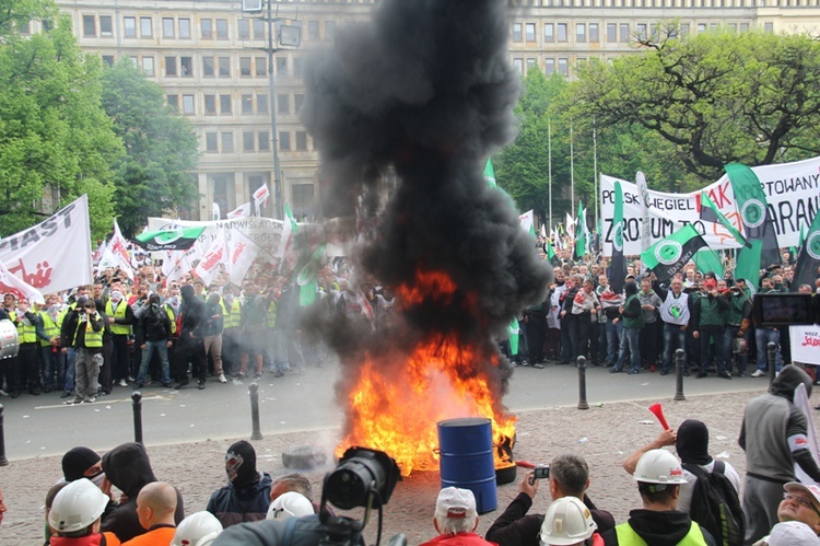 Demonstracja górników